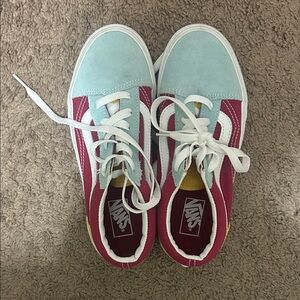 Vans Light Blue and Pink Sneakers